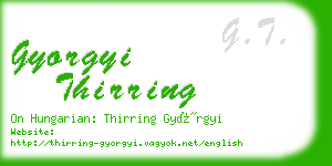 gyorgyi thirring business card